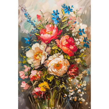 Textured Flowers on Painting